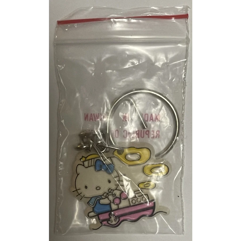 Rare 1976-1985 Hello Kitty Keychain, Unique Image and With Blue Bow!