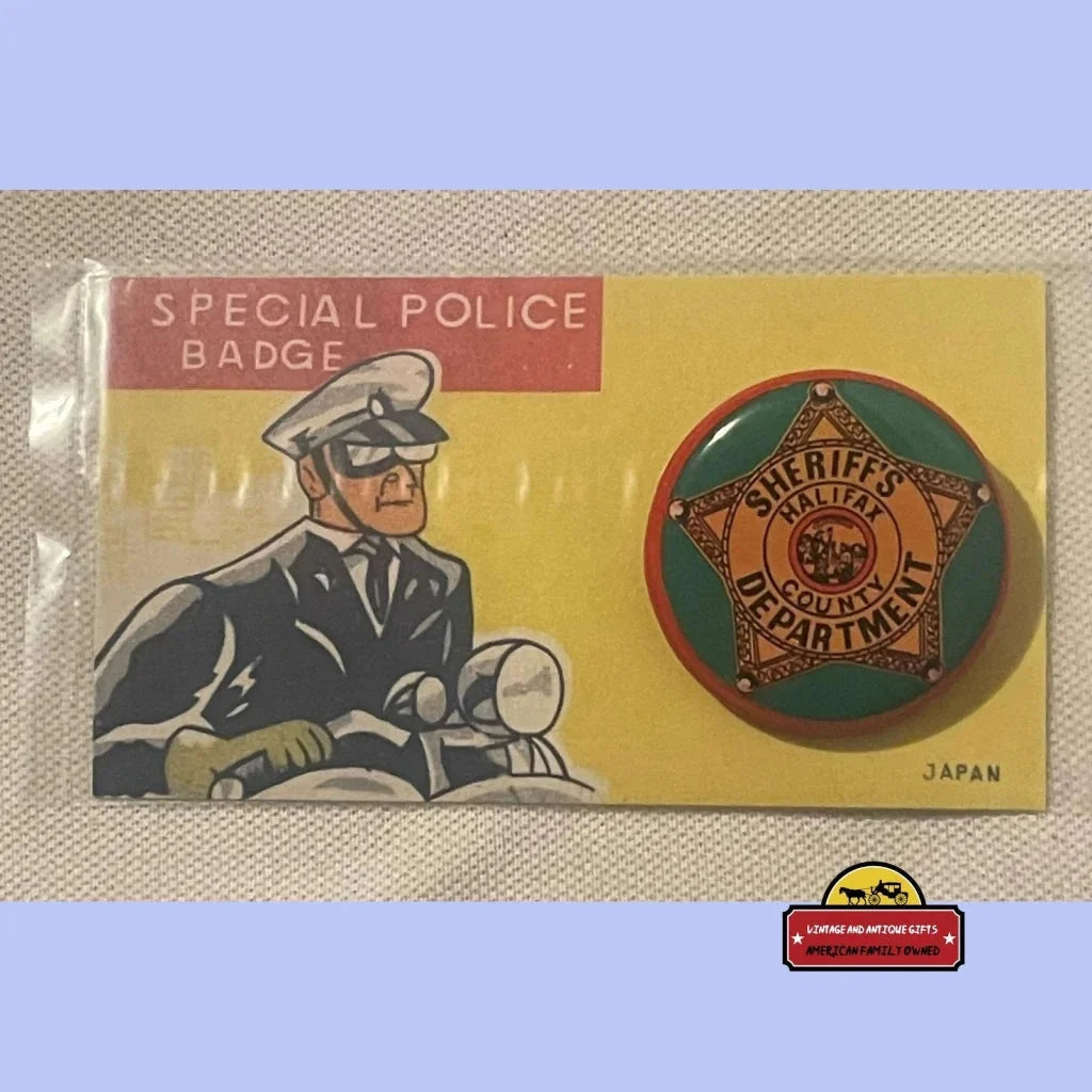 Vintage 1950s Tin Litho Special Police Badge Deputy Sheriff Halifax County