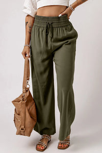 Thumbnail for Smocked High Waist Wide Leg Pants - T - 1 COLOR -