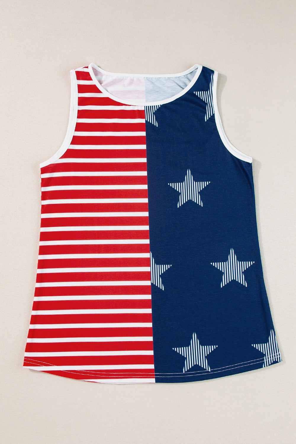 US Flag Round Neck Tank - T - 1 COLOR -