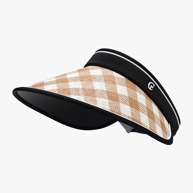 Plaid Natural Grass Adjustable Sun Hat - T - 4 COLORS -