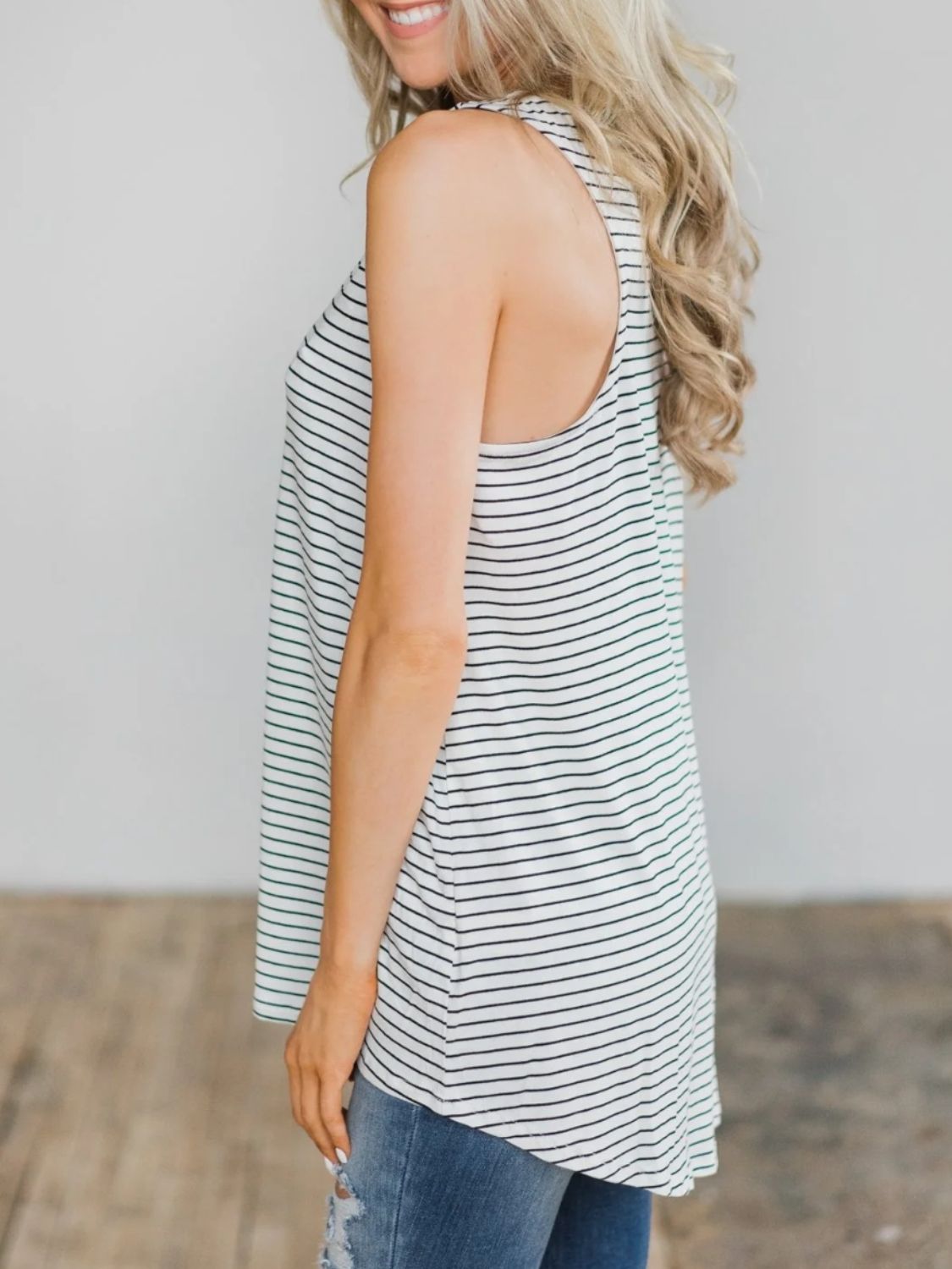 High-Low Striped Tank - T - 2 COLORS -