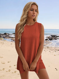 Thumbnail for Slit Round Neck Top and Shorts set - Beach or Everyday - 2 PCS. - T - 6 COLORS -