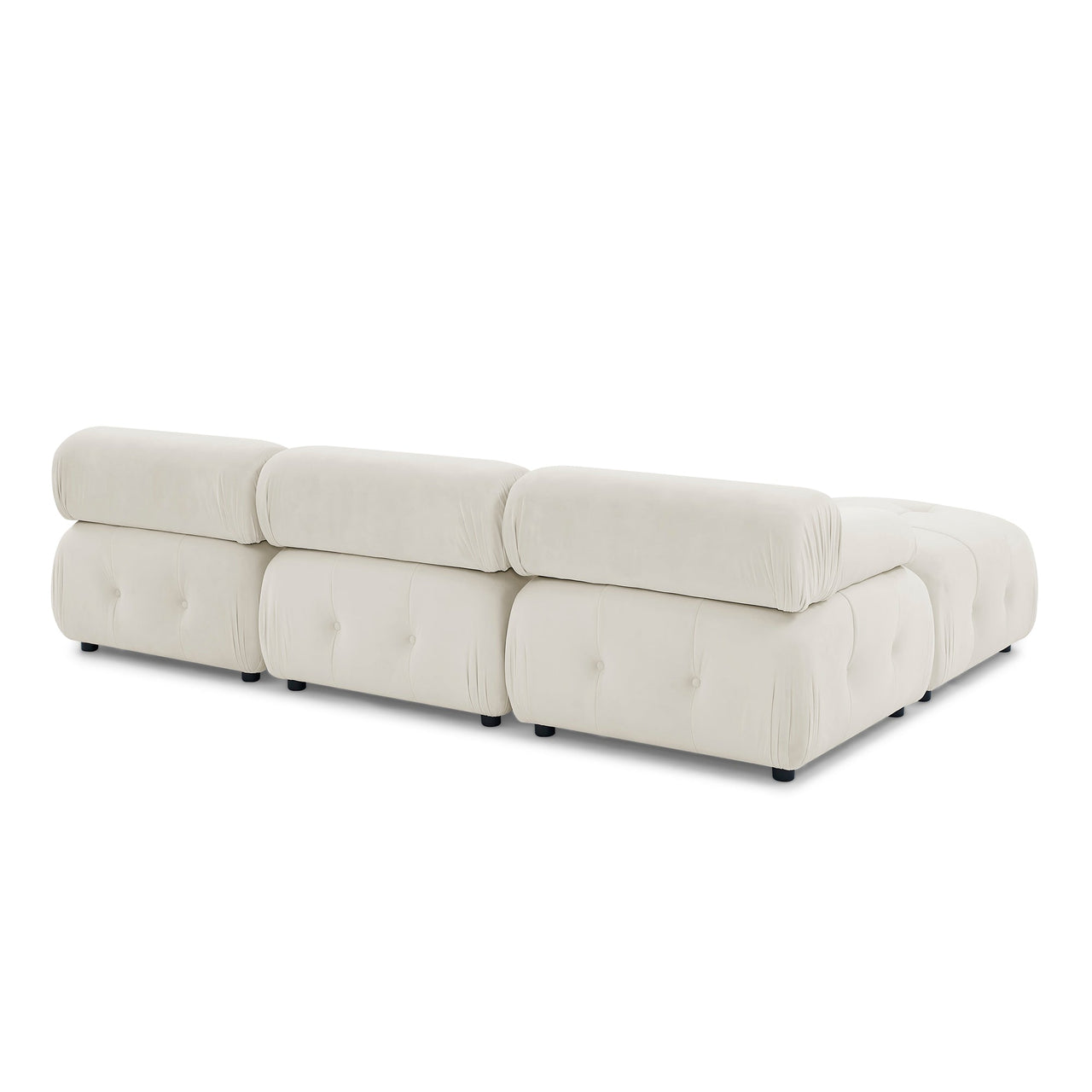 Modular Sectional Sofa, Button Tufted Designed and DIY Combination,L Shaped Couch With Reversible Ottoman, Beige Velvet