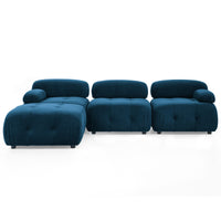 Thumbnail for Modular Sectional Sofa, Button Tufted Designed and DIY Combination,L Shaped Couch With Reversible Ottoman, Navy Velvet