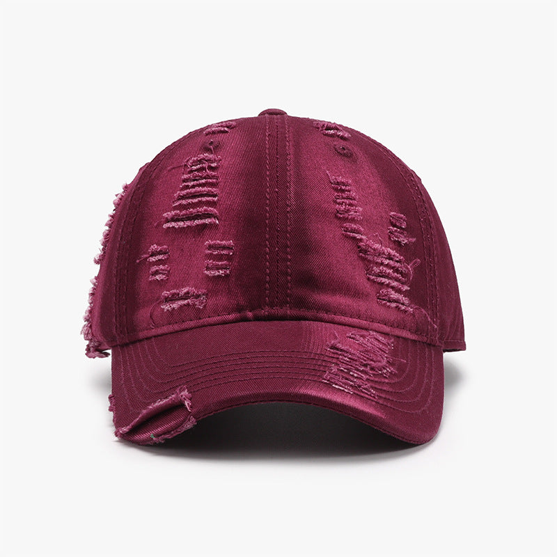 Distressed Adjustable Cotton Baseball Cap - 10 COLORS -