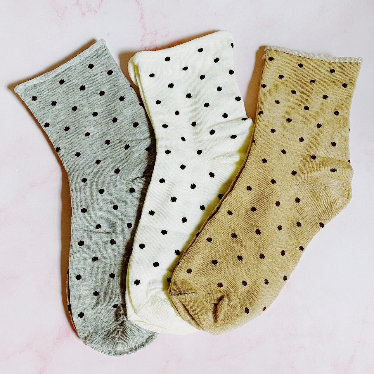 Precious Polka Dot Socks Set  - 3 PAIRS -