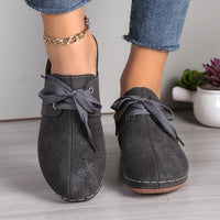 Thumbnail for Lace-Up Round Toe Wedge Sandalesques - T - 5 COLORS -