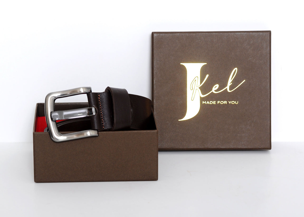 Jkel - Efes Brown Veg Tanned Leather Men Belt -