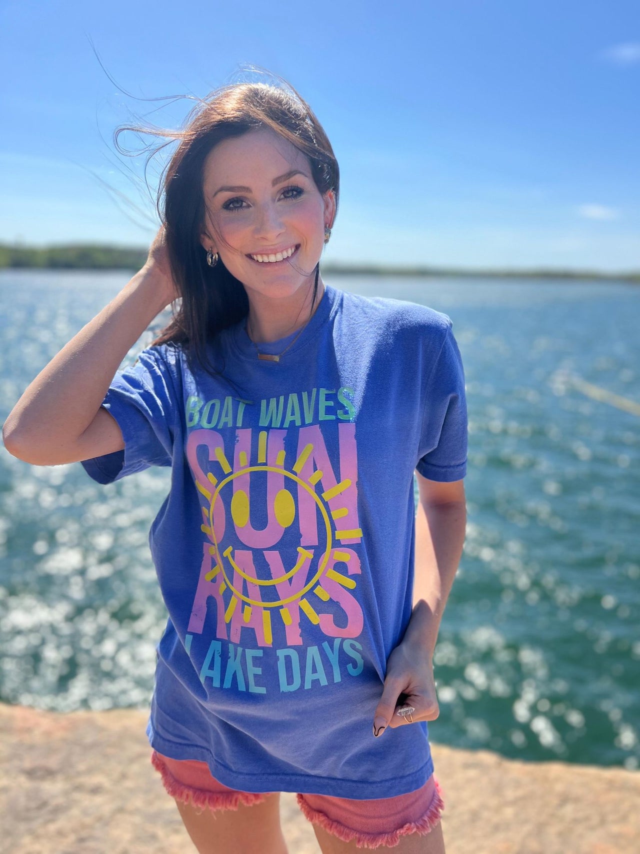 ASK - Boat Waves Sun Rays Lake Days Tee - 1 COLOR -