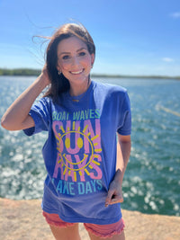 Thumbnail for ASK - Boat Waves Sun Rays Lake Days Tee - 1 COLOR -