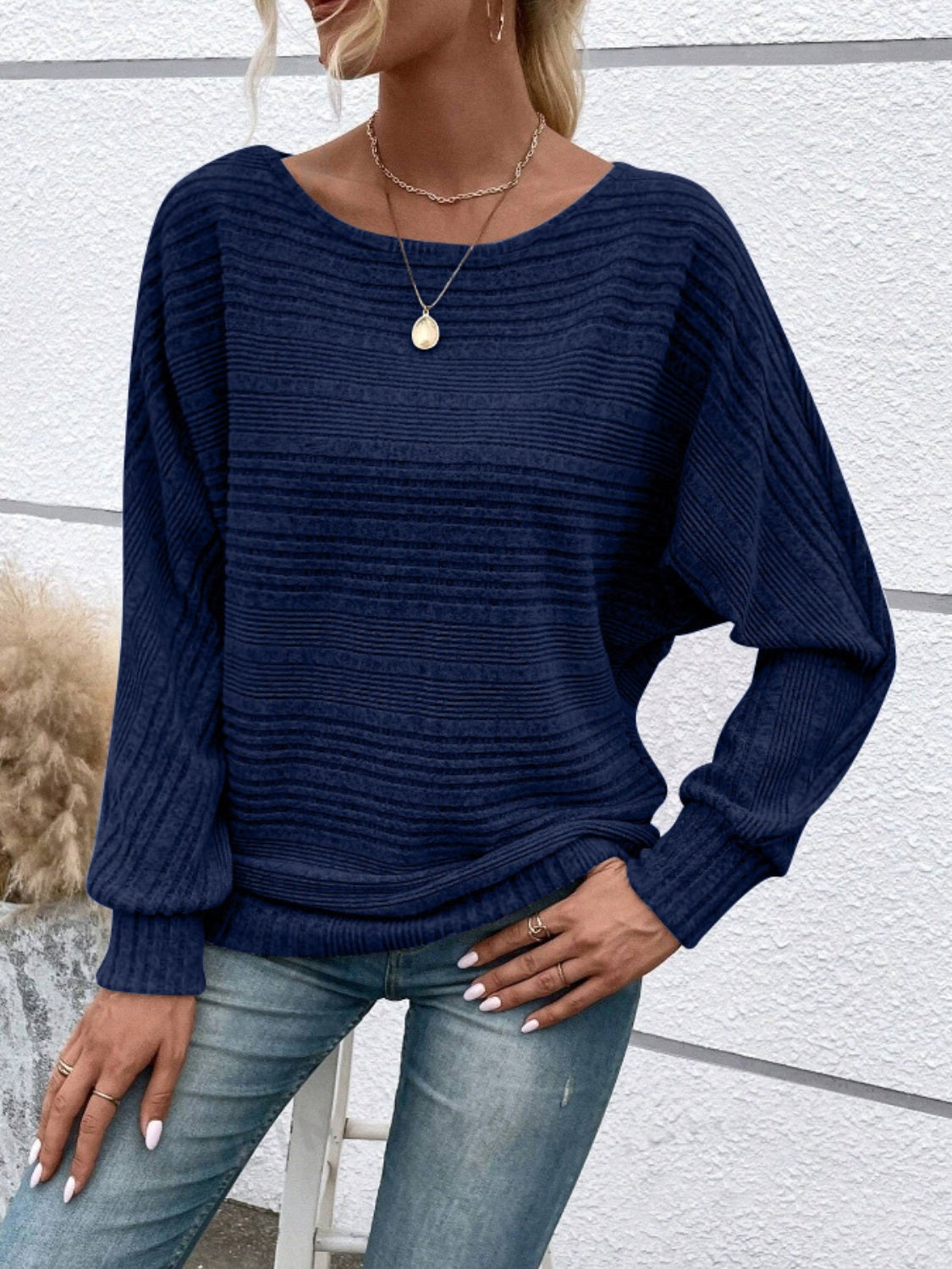 Round Neck Long Sleeve Top - T - 6 COLORS -