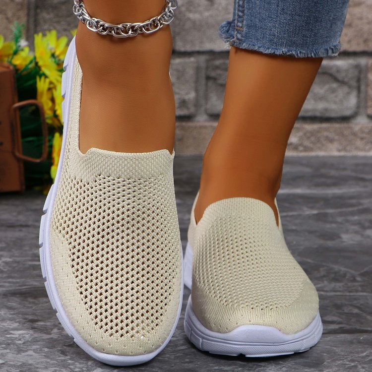 Breathable Mesh Round Toe Slip-Ons - T - 4 COLORS -