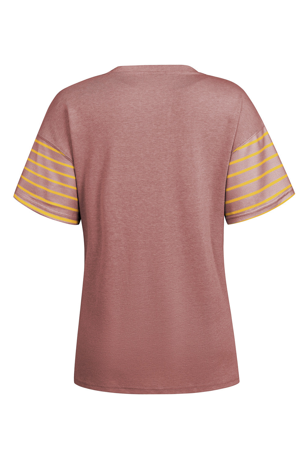 Striped Round Neck Short Sleeve T-Shirt - T - 6 COLORS -