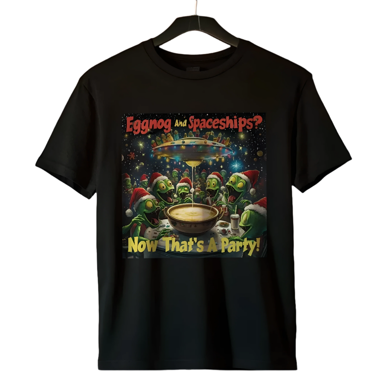 Holiday Eggnog and Spaceships Party Tee, Holiday Collection - 2 COLORS -