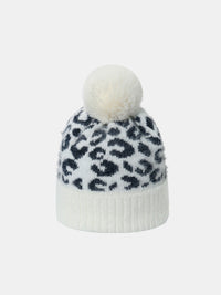 Thumbnail for Thermal Leopard Hat with Pompom