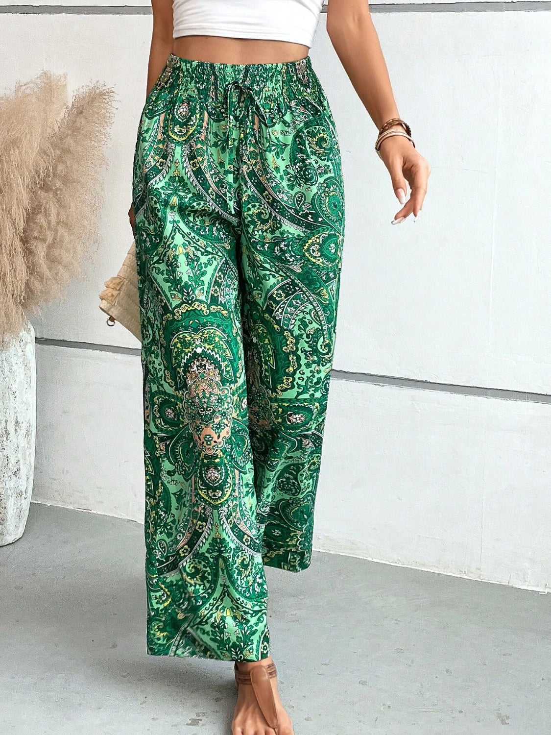 Printed Wide Leg Pants - Beach or Everyday - T - 5 COLORS -