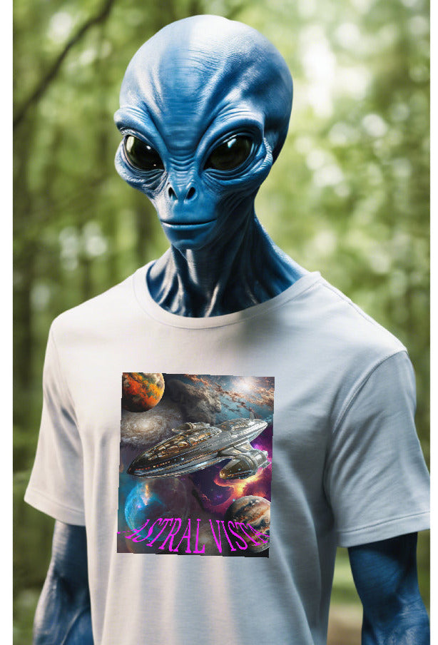 Astral Vista T-Shirt, Daily Spaceship Tee, Alien T-Shirt - 2 COLORS -