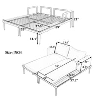 Thumbnail for Modern Outdoor Daybed Patio Metal Daybed With Wood Topped Side Spaces for Drinks, 2 in 1 Padded Chaise Lounges for Pools