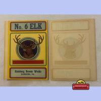 Thumbnail for Antique Vintage 1910s - 1930s 🦌 Elk Broom Label, Unique Americana!