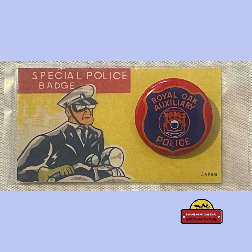 Vintage 1950s Tin Litho Special Police Badge Royal Oak Auxiliary, MI