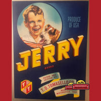 Thumbnail for Antique Vintage 1950s Jerry Crate Label, Watsonville, CA, Boy and Dog