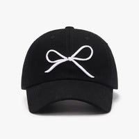 Thumbnail for Bow Embroidered Cotton Baseball Cap - T - 7 COLORS -