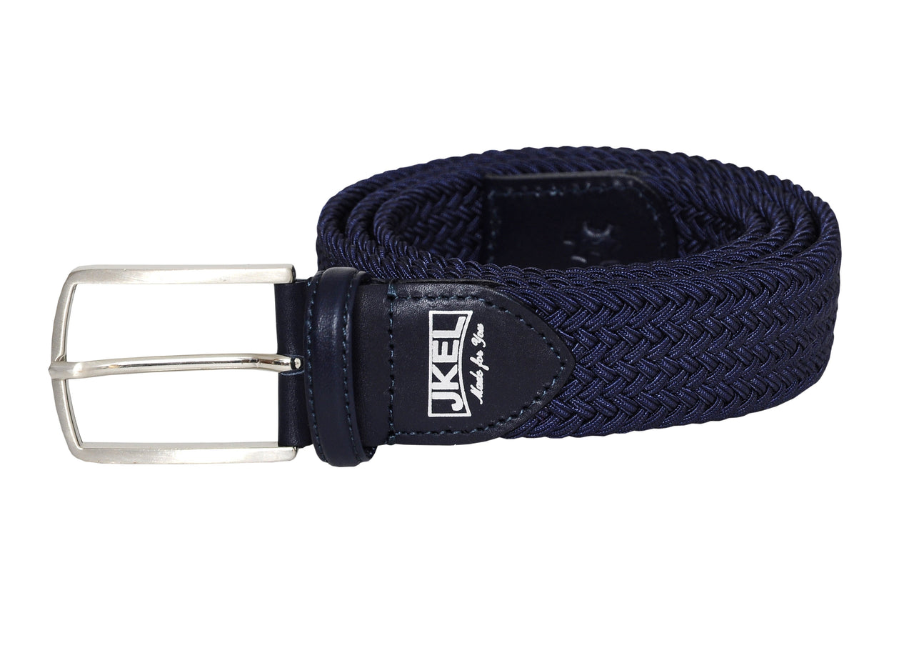 Jkel - Thames Navy Blue Plaited Men Stretch Belt -