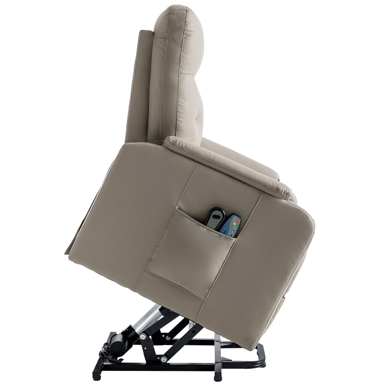 Massage Recliner Chair Electric Power Lift Chairs With Side Pocket, Adjustable Massage and Heating Function for Adults A