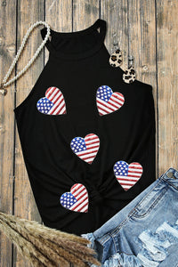 Thumbnail for Heart US Flag Round Neck Tank - T - 1 COLOR -