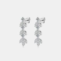 Thumbnail for 925 Sterling Silver Moissanite Leaf Earrings