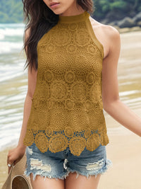 Thumbnail for Lace Tied Mock Neck Tank - T - 5 COLORS -