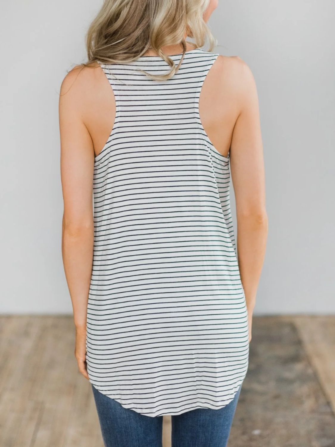 High-Low Striped Tank - T - 2 COLORS -