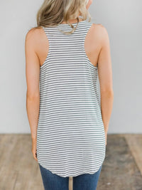 Thumbnail for High-Low Striped Tank - T - 2 COLORS -