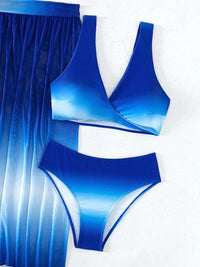 Thumbnail for Twisted Gradient Wide Strap Three-Piece Swim set - 3 PCS. - T - 1 COLOR -