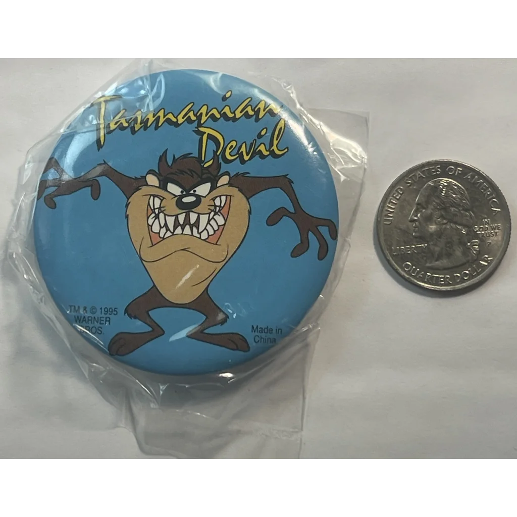 Vintage 1995 Looney Tunes Pin, Tasmanian Devil, Unopened in Package!