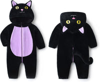 Thumbnail for Shomico - Black Cat Costume for Toddler Baby Girl Boy Halloween Costumes Fuzzy Warm Fall Winter Clothes Halloween Cats Outfit - 1 COLOR -