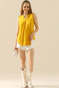 Thumbnail for Ninexis Full Size Notched Sleeveless Top - T - 10 COLORS -