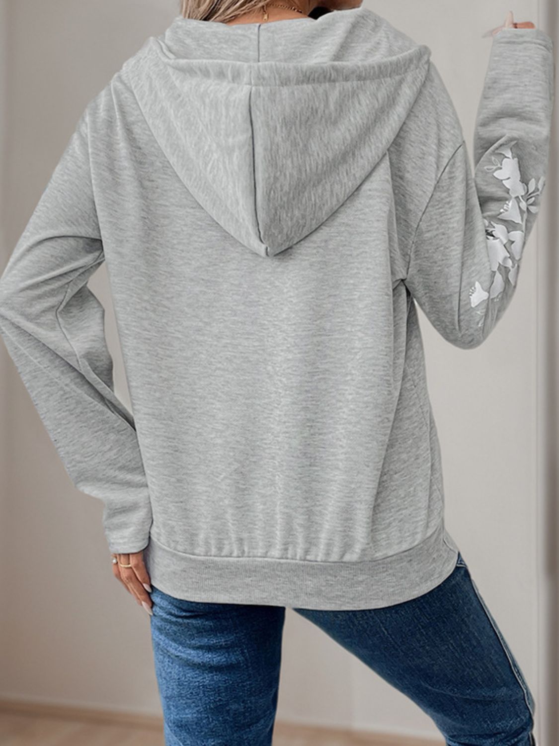 Perfee Half Zip Long Sleeve Hoodie - T - 1 COLOR -