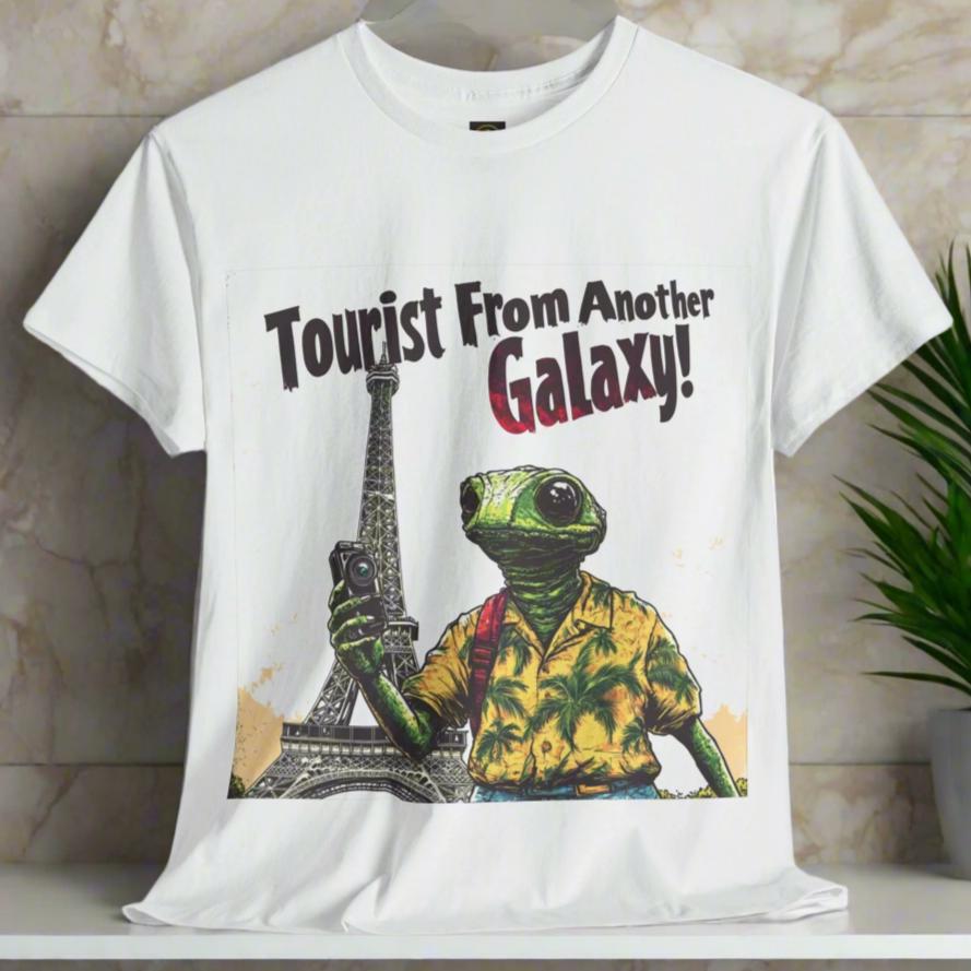 Tourist From Another Galaxy Alien Tee, Alien Tourist T-Shirt - 1 COLOR -