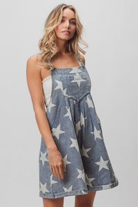 Thumbnail for BiBi Star Washed Sleeveless Denim Shortalls - T - 1 COLOR -