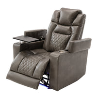 Thumbnail for Power Motion Recliner With USB Charging Port and Hidden Arm Storage, Home Theater Seating With 2 Convenient Cup Holders