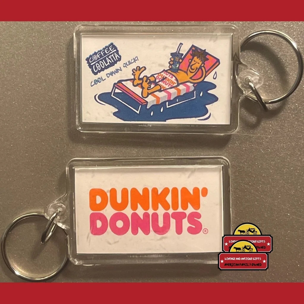 Vintage Dunkin' Donuts Coffee Coolatta Keychain 1990s Rip 1994-2017