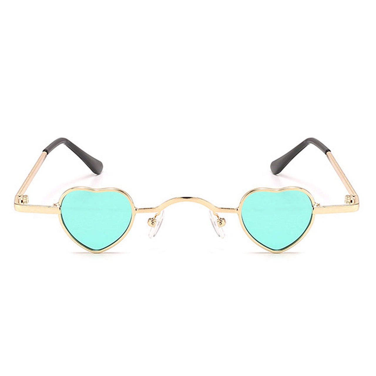 Cramilo - Zyral - Metal Heart Shaped Tinted Mini Color Pop Sunglasses - 6 COLORS -