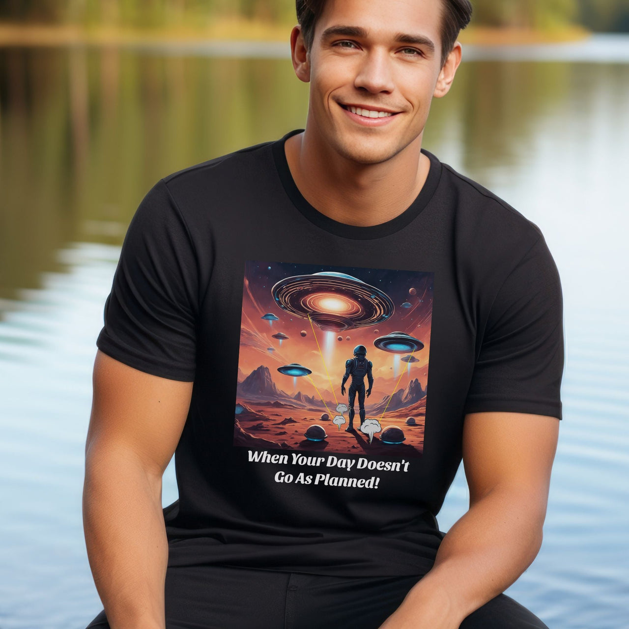 Humorous Alien T-Shirt "When Your Day Doesn't Go as Planned" - 2 COLORS -