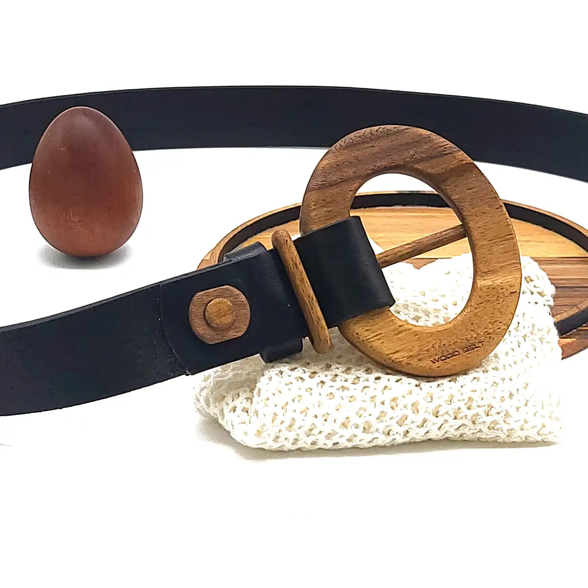 Wood Belt - Luxury Women's Leather Wood Belt Fuji Happiness -