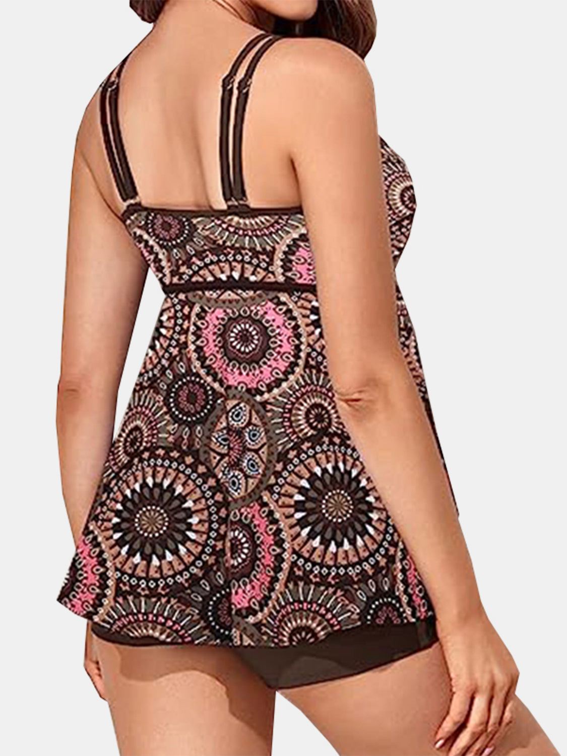 Printed Scoop Neck Two-Piece Swim Set - T - 4 COLORS/PATTERNS -