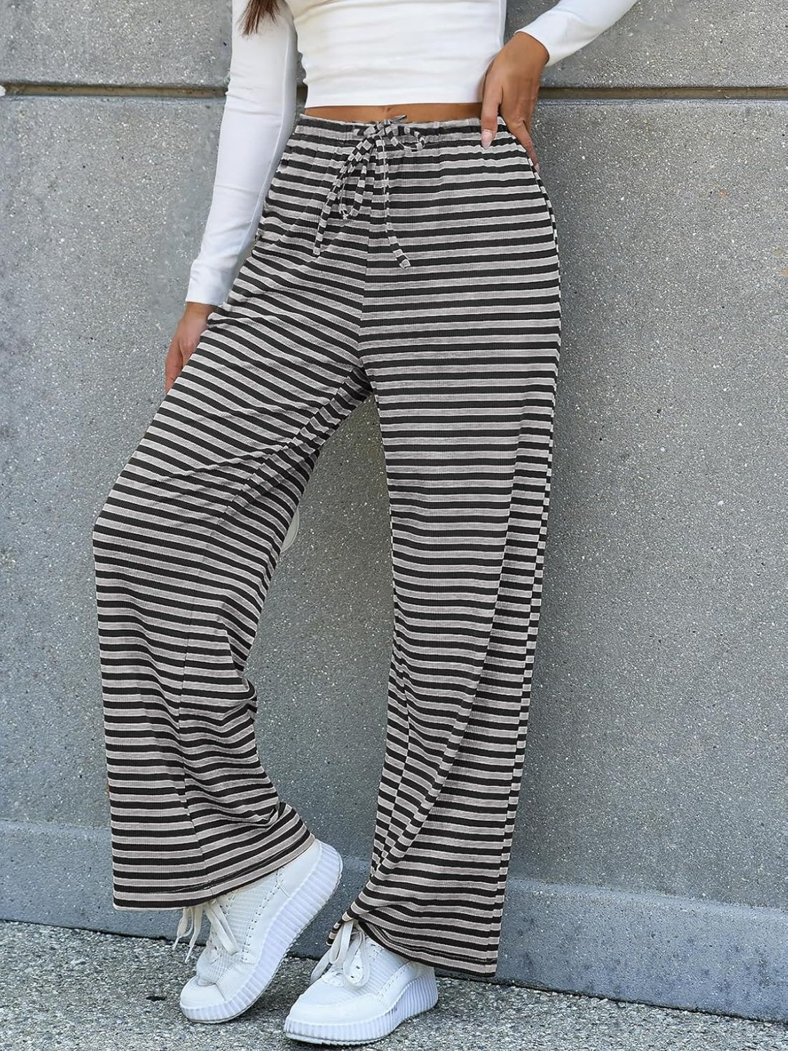 Lovelet Striped Wide Leg Pants - T - 5 COLORS -