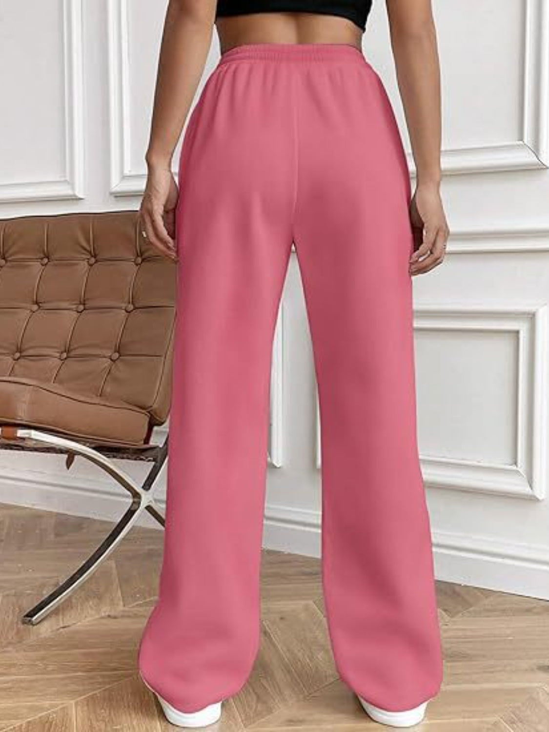 Drawstring Wide Leg Pants with Pockets - T - 5 COLORS -