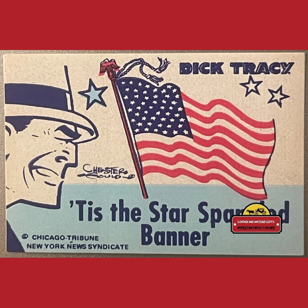 Vintage Patriotic Bicentennial Dick Tracy Stickers 1975 Chester Gould Chicago Tribune